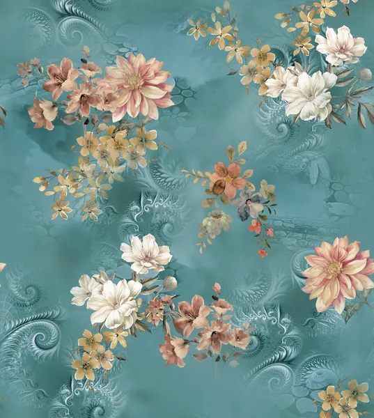 Duvar kağıdı ve kumaşlar için Zarif Çiçek Alpleri Soyut Arkaplan