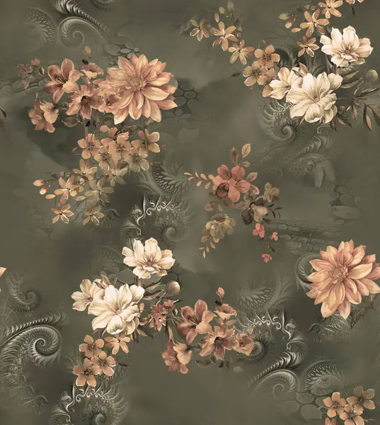 Duvar kağıdı ve kumaşlar için Zarif Çiçek Alpleri Soyut Arkaplan