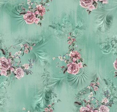 Retro renk paleti ve el yapımı elementlerle kusursuz soyut desen, klasik esinlenmiş tekstil ve yüzey tasarımı için mükemmel.