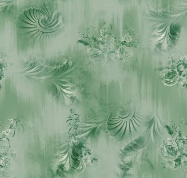 Retro renk paleti ve el yapımı elementlerle kusursuz soyut desen, klasik esinlenmiş tekstil ve yüzey tasarımı için mükemmel.