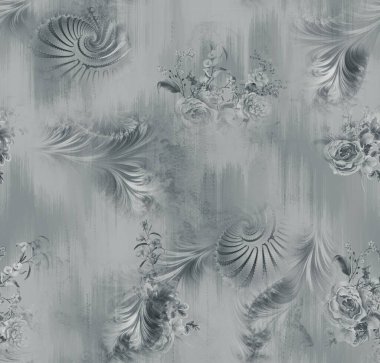 Retro renk paleti ve el yapımı elementlerle kusursuz soyut desen, klasik esinlenmiş tekstil ve yüzey tasarımı için mükemmel.