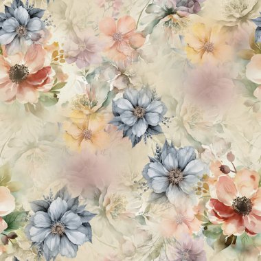 Retro renk paleti ve el yapımı elementlerle kusursuz soyut desen, klasik esinlenmiş tekstil ve yüzey tasarımı için mükemmel.