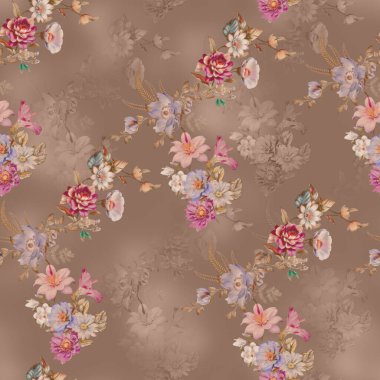 Retro renk paleti ve el yapımı elementlerle kusursuz soyut desen, klasik esinlenmiş tekstil ve yüzey tasarımı için mükemmel.