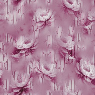 Organik şekiller ve canlı çiçeklerin hassas bir karışımı ile soyut çiçek arkaplanı, kumaş, duvar kağıdı ve baskı tasarımı için ideal.