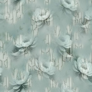 Organik şekiller ve canlı çiçeklerin hassas bir karışımı ile soyut çiçek arkaplanı, kumaş, duvar kağıdı ve baskı tasarımı için ideal.