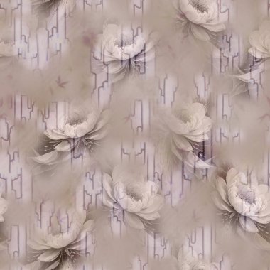 Organik şekiller ve canlı çiçeklerin hassas bir karışımı ile soyut çiçek arkaplanı, kumaş, duvar kağıdı ve baskı tasarımı için ideal.