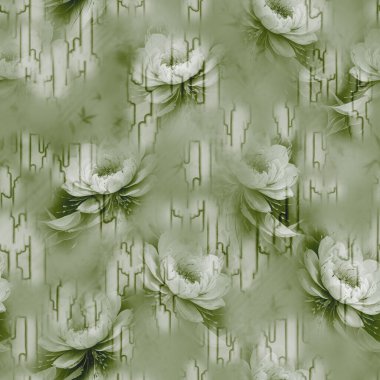 Organik şekiller ve canlı çiçeklerin hassas bir karışımı ile soyut çiçek arkaplanı, kumaş, duvar kağıdı ve baskı tasarımı için ideal.