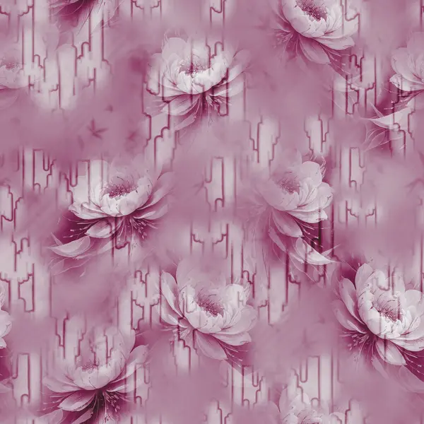 Organik şekiller ve canlı çiçeklerin hassas bir karışımı ile soyut çiçek arkaplanı, kumaş, duvar kağıdı ve baskı tasarımı için ideal.