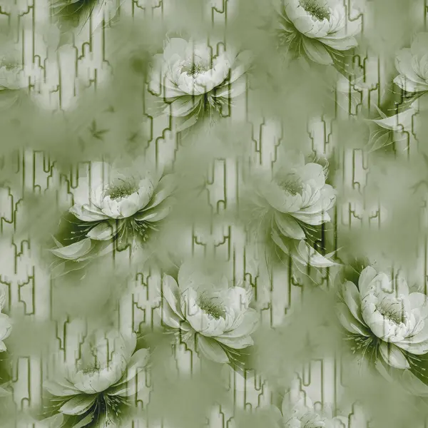 Organik şekiller ve canlı çiçeklerin hassas bir karışımı ile soyut çiçek arkaplanı, kumaş, duvar kağıdı ve baskı tasarımı için ideal.