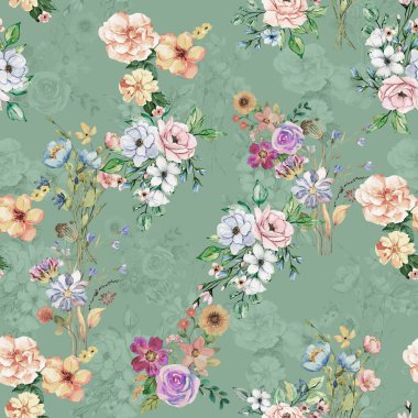 Kusursuz bir düzende düzenlenmiş zarif ve renkli çiçek desenli. Moda için harika bir kıyafet.