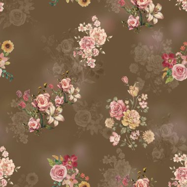 Güllerle kusursuz desen