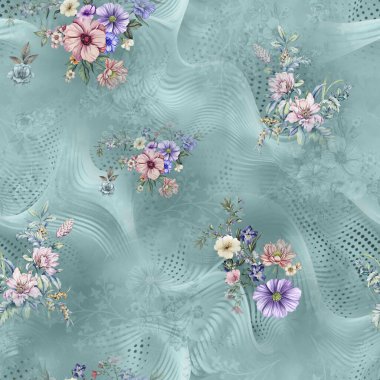 Güzel çiçekler ve kelebekler