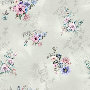 Geometrik arkaplan desenli çiçek açma izni