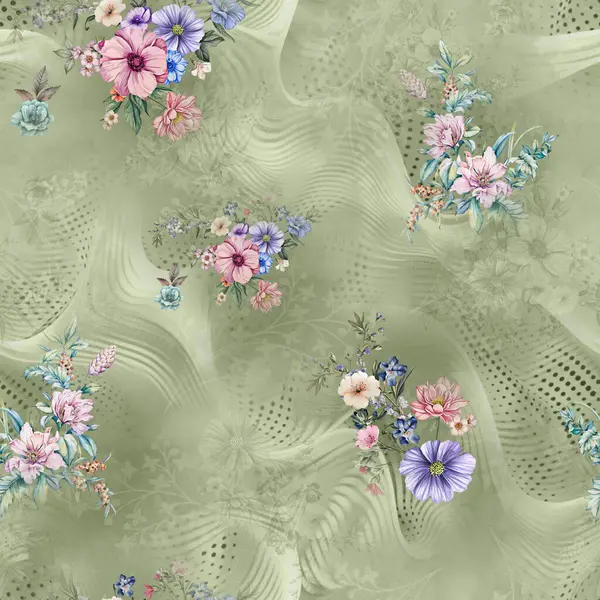 Geometrik arkaplan desenli çiçek açma izni