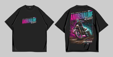 t-shirt grafik tasarımı renkli siyah önyüzü ve arkası 