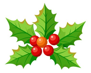 Kırmızı böğürtlenli Noel çobanpüskülü Mutlu noel yaprakları