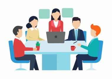 Ofis çalışanları toplantıda, takım tartışması ofiste, iş adamları beyin fırtınası yapıyor.