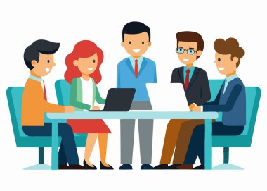 Ofis çalışanları toplantıda, takım tartışması ofiste, iş adamları beyin fırtınası yapıyor.