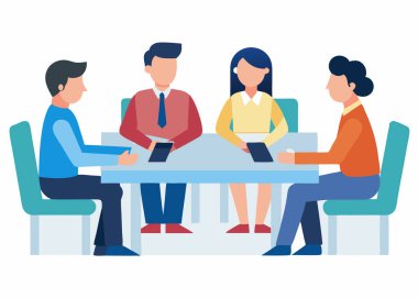 Ofis çalışanları toplantıda, takım tartışması ofiste, iş adamları beyin fırtınası yapıyor.