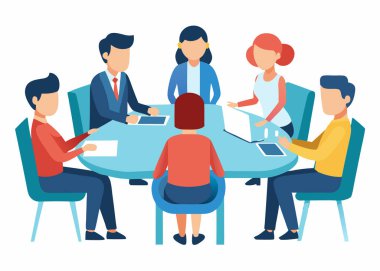 Ofis çalışanları toplantıda, takım tartışması ofiste, iş adamları beyin fırtınası yapıyor.