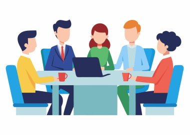 Ofis çalışanları toplantıda, takım tartışması ofiste, iş adamları beyin fırtınası yapıyor.