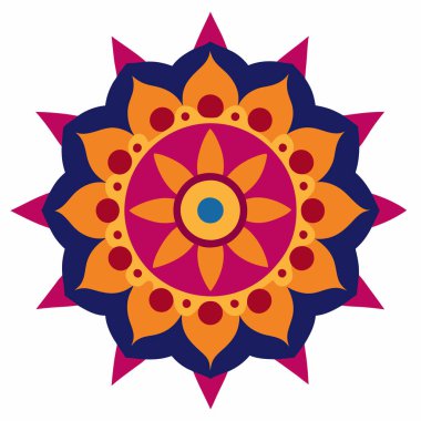 Çiçekli mandala çiçeği güzel dekoratif etnik süs doğu tarzı vektör çizimi
