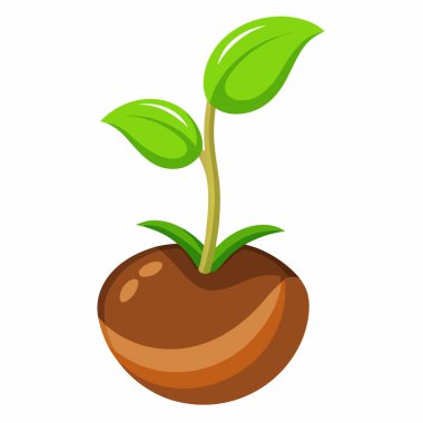 Sprouting seed, gardening  cartoon style vector illustration clipart