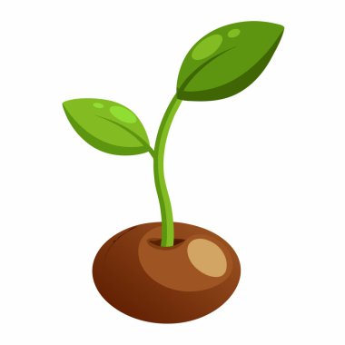 Sprouting seed, gardening  cartoon style vector illustration clipart