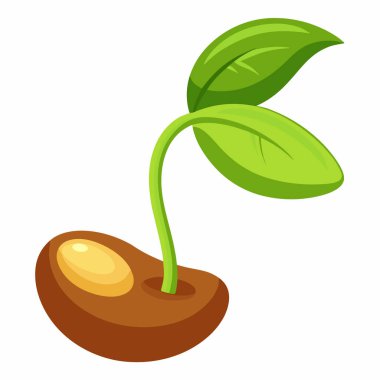 Sprouting seed, gardening  cartoon style vector illustration clipart