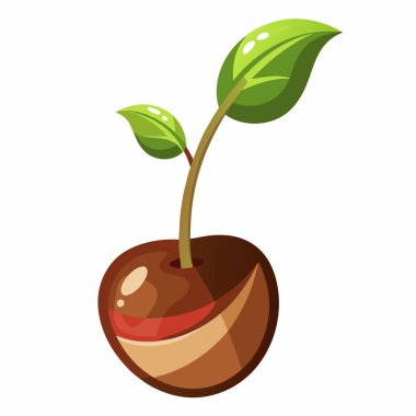 Sprouting seed, gardening  cartoon style vector illustration clipart