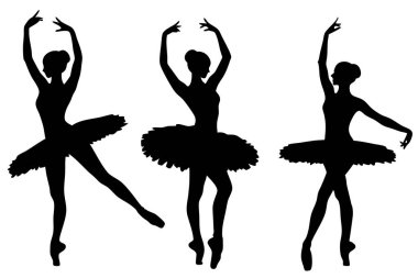 dansçı silueti balerin balerin danseden vektör tasarımı