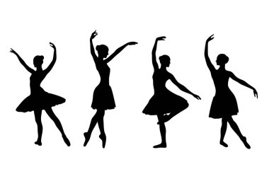 dansçı silueti balerin balerin danseden vektör tasarımı