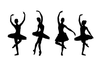 dansçı silueti balerin balerin danseden vektör tasarımı