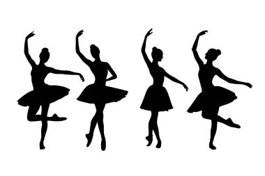 dansçı silueti balerin balerin danseden vektör tasarımı
