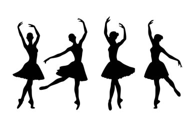 dansçı silueti balerin balerin danseden vektör tasarımı