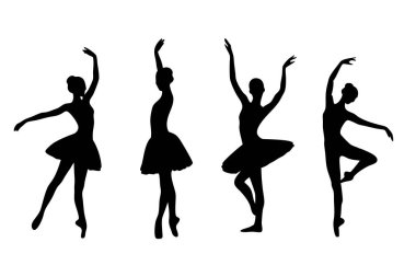 dansçı silueti balerin balerin danseden vektör tasarımı