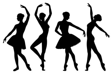 dansçı silueti balerin balerin danseden vektör tasarımı