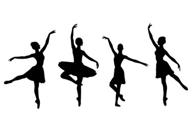 dansçı silueti balerin balerin danseden vektör tasarımı