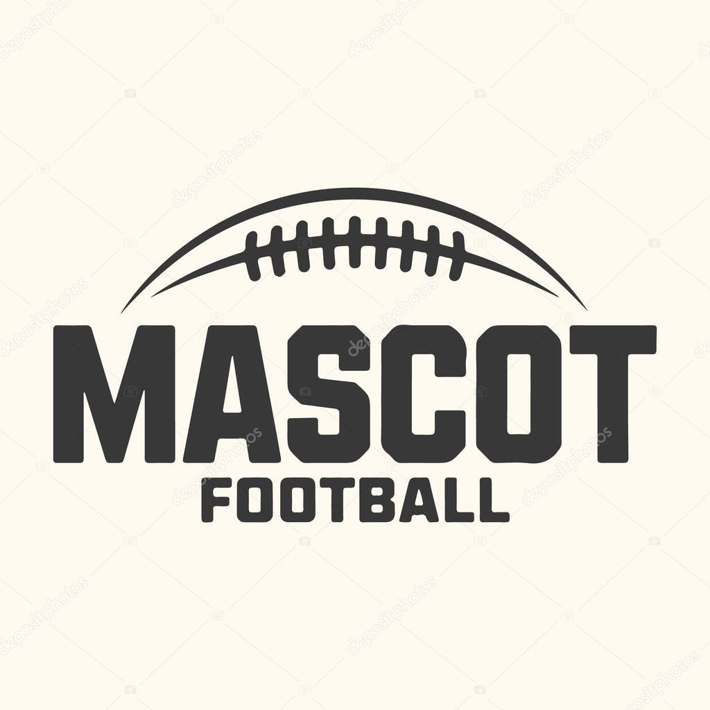 Vector art of mascot football text logo with american football graphic on cream background