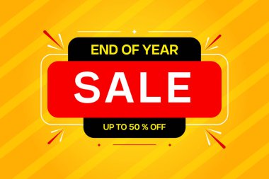 Yıl sonu indirimi afişi. Satış afişi şablonu tasarımı