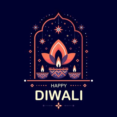 Mutlu Diwali kutlamaları poster resmi