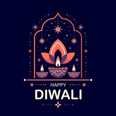 Happy Diwali celebration poster vector image clipart