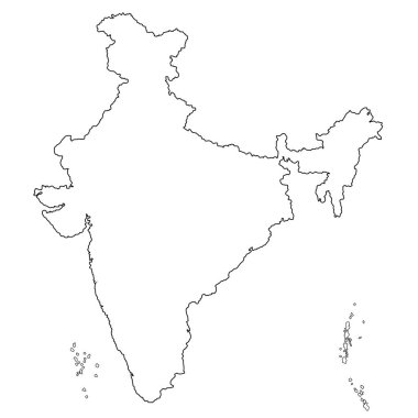 Hindistan Adanın Fazla Vektör Görüntüsüyle Harita Özeti