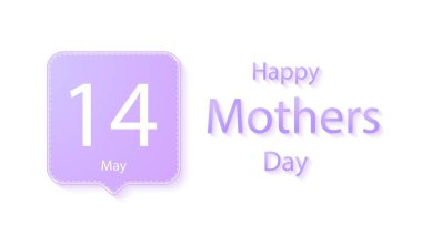 Calendar pop up reminding the 14 may mother day caption isolated on white background vector image. clipart