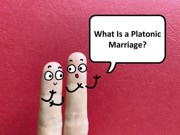 손가락은 사람으로 장식되어 하나는 플라톤의 결혼이 무엇인지 있습니다 — 스톡 사진