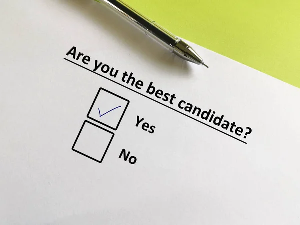 Uma Pessoa Está Respondendo Pergunta Sobre Eleições Ele Melhor Candidato — Fotografia de Stock