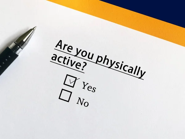Una Persona Está Respondiendo Pregunta Sobre Dieta Físicamente Activo — Foto de Stock