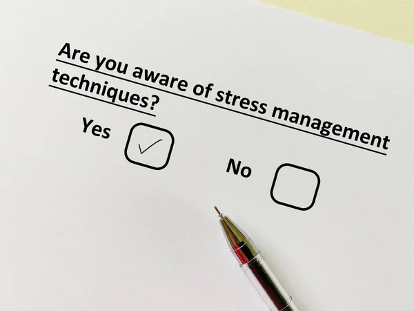 One Person Answering Question Academic Performance Aware Stress Management Techniques — Stock Photo, Image