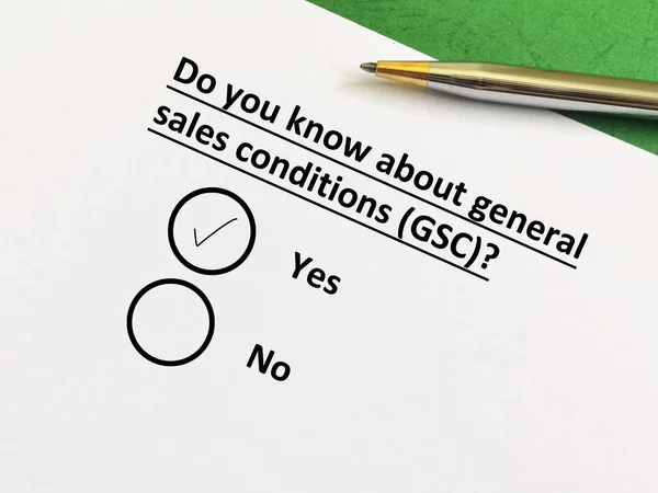 One person is answering question about procurement. He knows about general sales conditions (GSC)