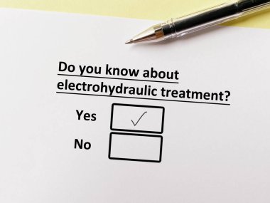 A person is answering question about food manufacturing. He knows about electrohydraulic treatment.